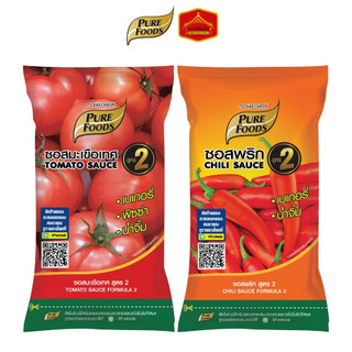 (สินค้าใหม่) ซอสมะเขือเทศ ซอสพริก สูตร 2 ตรา เพียวฟู้ดส์ เบเกอรี่ พิซซ่า จิ้มของทอด ขนาด 800 กรัม