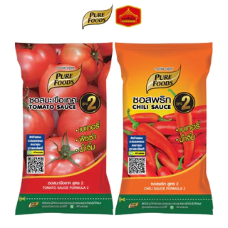 (สินค้าใหม่) ซอสมะเขือเทศ ซอสพริก สูตร 2 ตรา เพียวฟู้ดส์ เบเกอรี่ พิซซ่า จิ้มของทอด ขนาด 800 กรัม