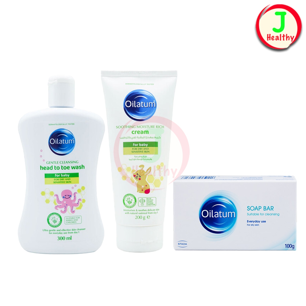 Oilatum Gentle Cleansing Head to Toe Wash 300 ml / Soothing Moisture Rich Cream 200g