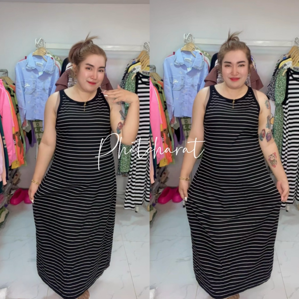 ชุดเดรสลายทางน่ารักๆ พร้อมส่งนะคะ