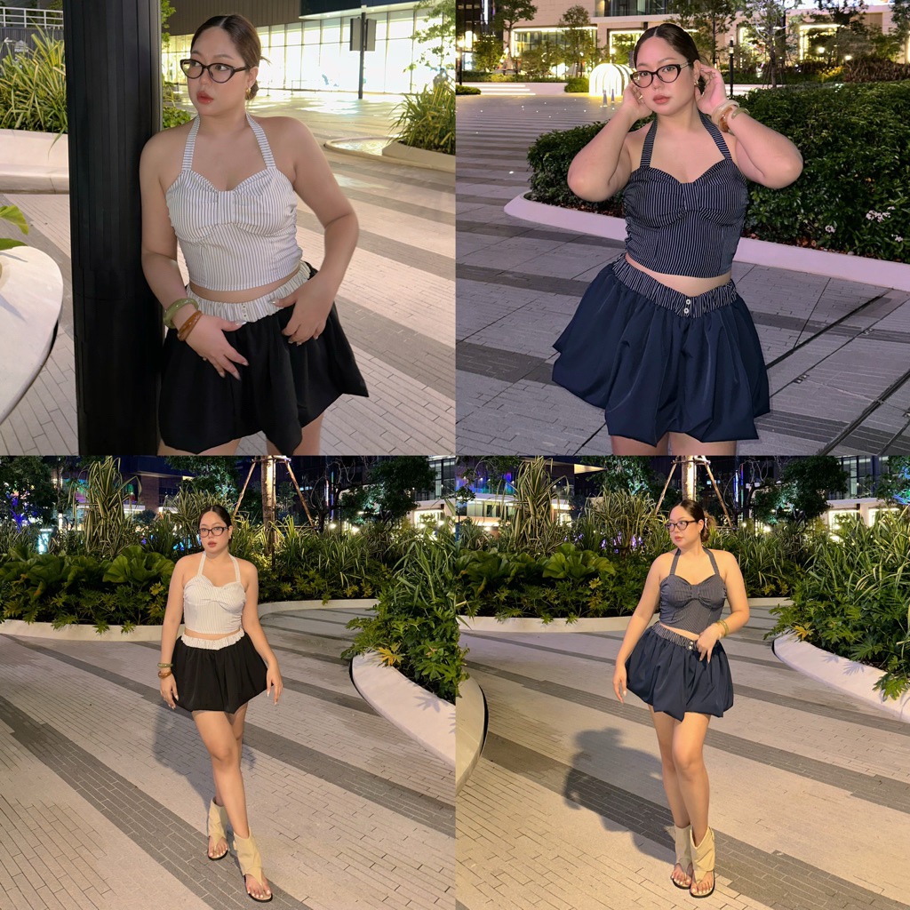 Chic Me Up เสื้อคล้องคอ+กระโปรงบอลลูนสั้น สายฝอแต่ซน เซ็กซี่แต่ขี้เล่น 💋