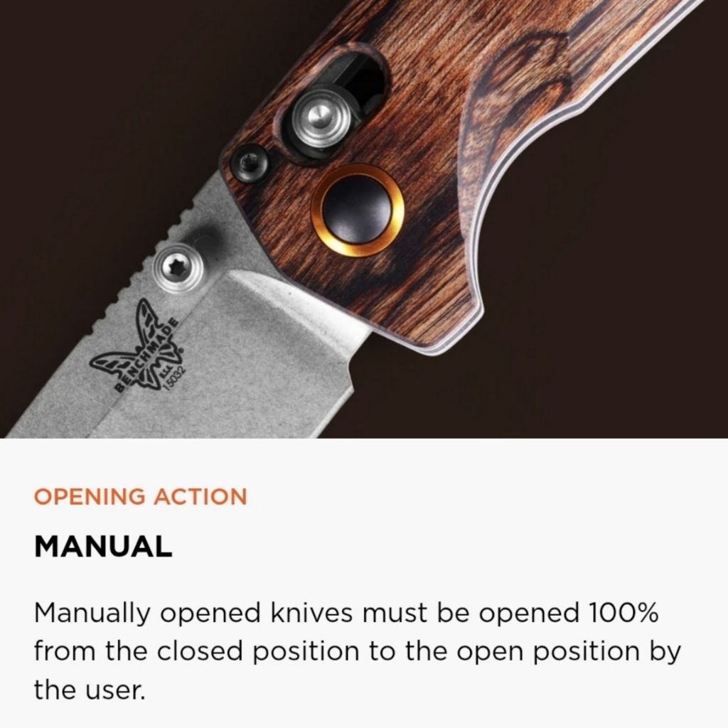 มีดพับ BENCHMADE แท้รุ่น North Fork Stabilized Wood, Drop-point CPM-S30V Stainless Steel (58-60HRC). Oregon USA. - รูปที่ 7