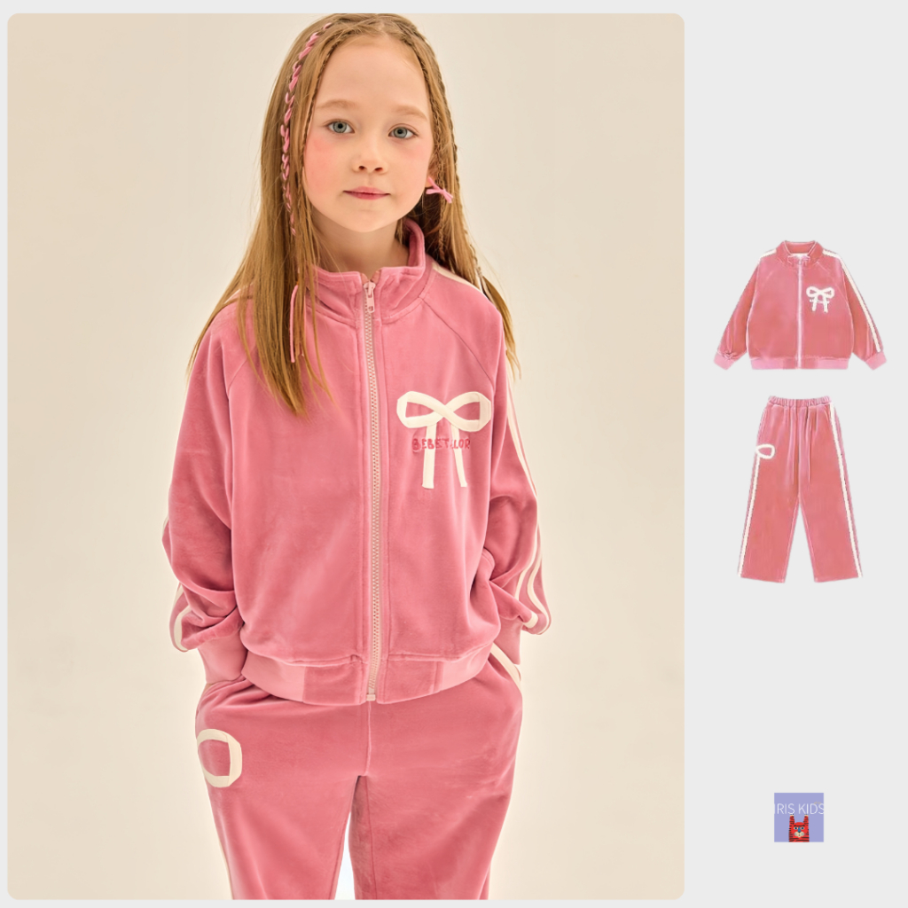 【พร้อมส่ง】IRIS KIDS l IKT24924  Teddy ribbon set  ชุดเซ็ทเด็ก สีพาสเทล ใส่เที่ยว ผ้านิ่มใส่สบาย