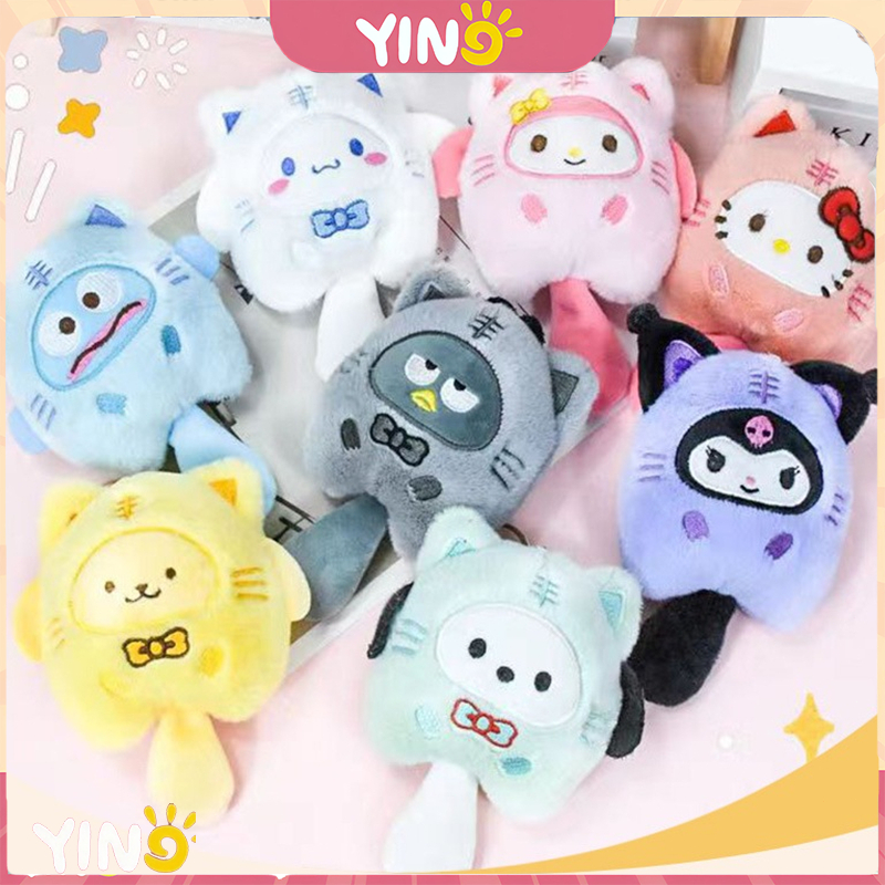 พวงกุญแจ จี้ตุ๊กตาการ์ตูน Sanrio Cinnamoroll น่ารัก พร้อมพวงกุญแจ ผ้าฝ้าย อุปกรณ