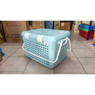 ตะกร้าใส่แมวสไซส์ใหญ่ที่สุด XXL ,ตะกร้าเตรียมคลอดขนาด 42x55x35 ซม (วัดภายนอกรวมฝาและด้ามจับ)