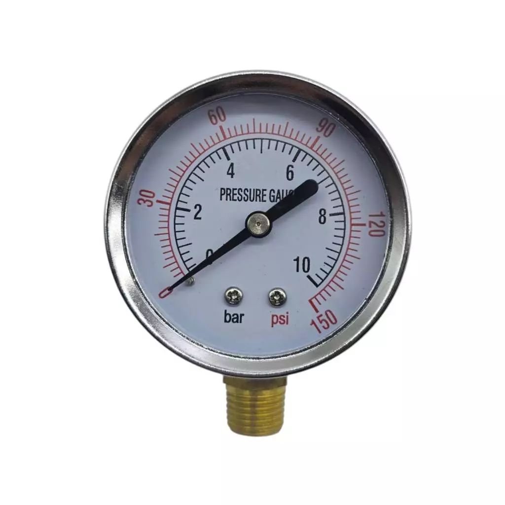 เกจวัดแรงดัน psi (Pressure Gauge) ขนาด10bar 150psi เกจ์วัดแรงดันน้ำ ลม และน้ำมัน หน้าปัด 2.5นิ้ว เกลียว BSP 1/4"
