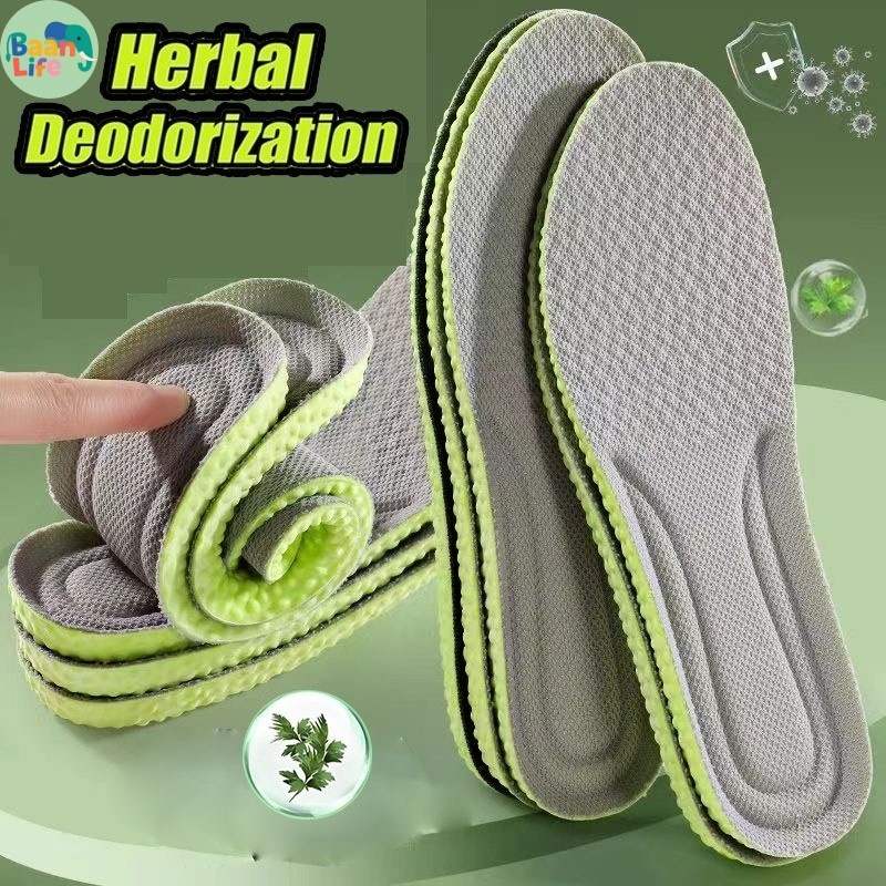 พื้นรองเท้ากดจุดระบายอากาศ – พื้นรองเท้าระงับกลิ่นกายดูดซับเหงื่อสําหรับวิ่ง ฟองน้ำนุ่มผสมสมุนไพรแพะ