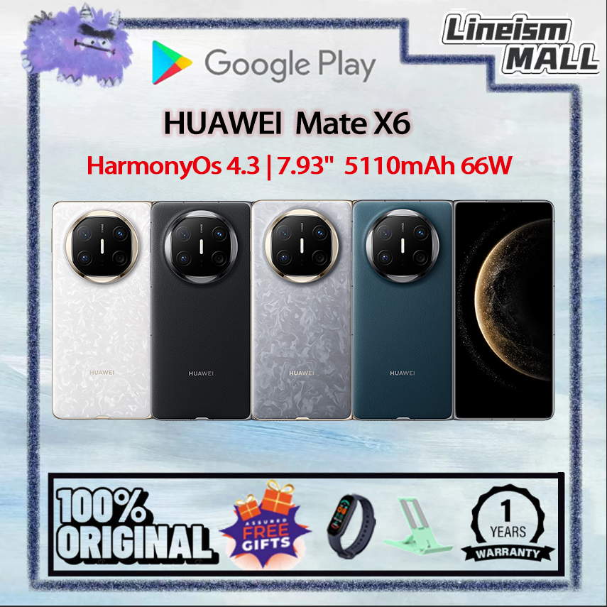 China Rom Huawei Mate X6 HarmonyOS 4.3 7.93 inche 120Hz IPX8 5110mAh Smartphone Fold Screen Dual SIM
