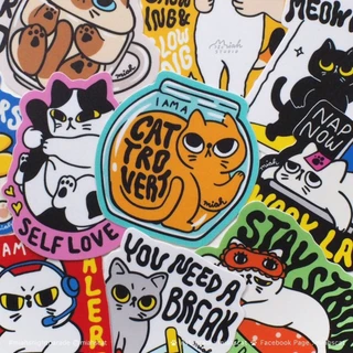 🏠 พร้อมส่ง 🏠 สติกเกอร์ กันน้ำ ชุด My Home Cat Sticker Vol.1 by Miah Studio ลายเจ้าแมวสามัญประจำบ้าน กับแคปชั่นกวนๆ