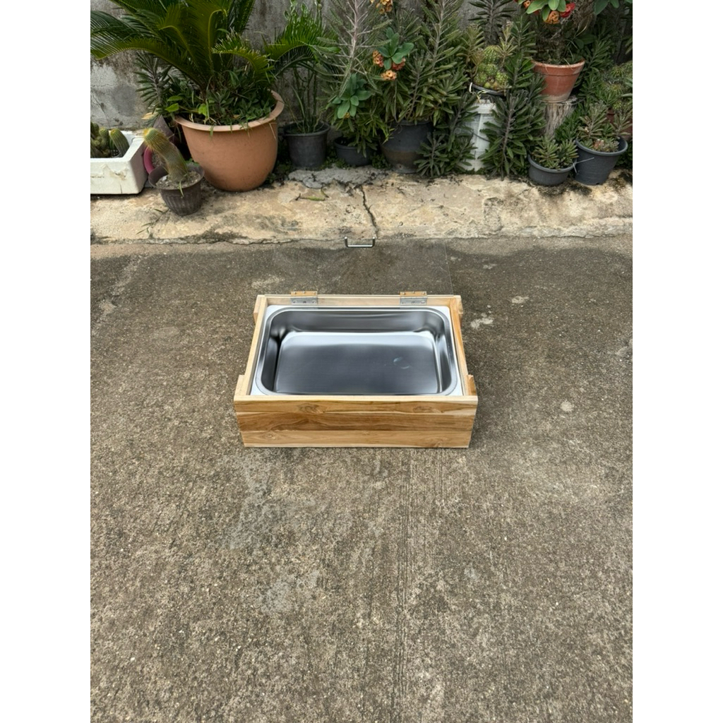 กระบะ1ช่องโชว์อาหารพร้อมถาดมีลังโฟมใส่น้ำแข็งเก็บความเย็นฝาปิดอะคริลิคใส(กระบะ1ช่อง) - รูปที่ 4