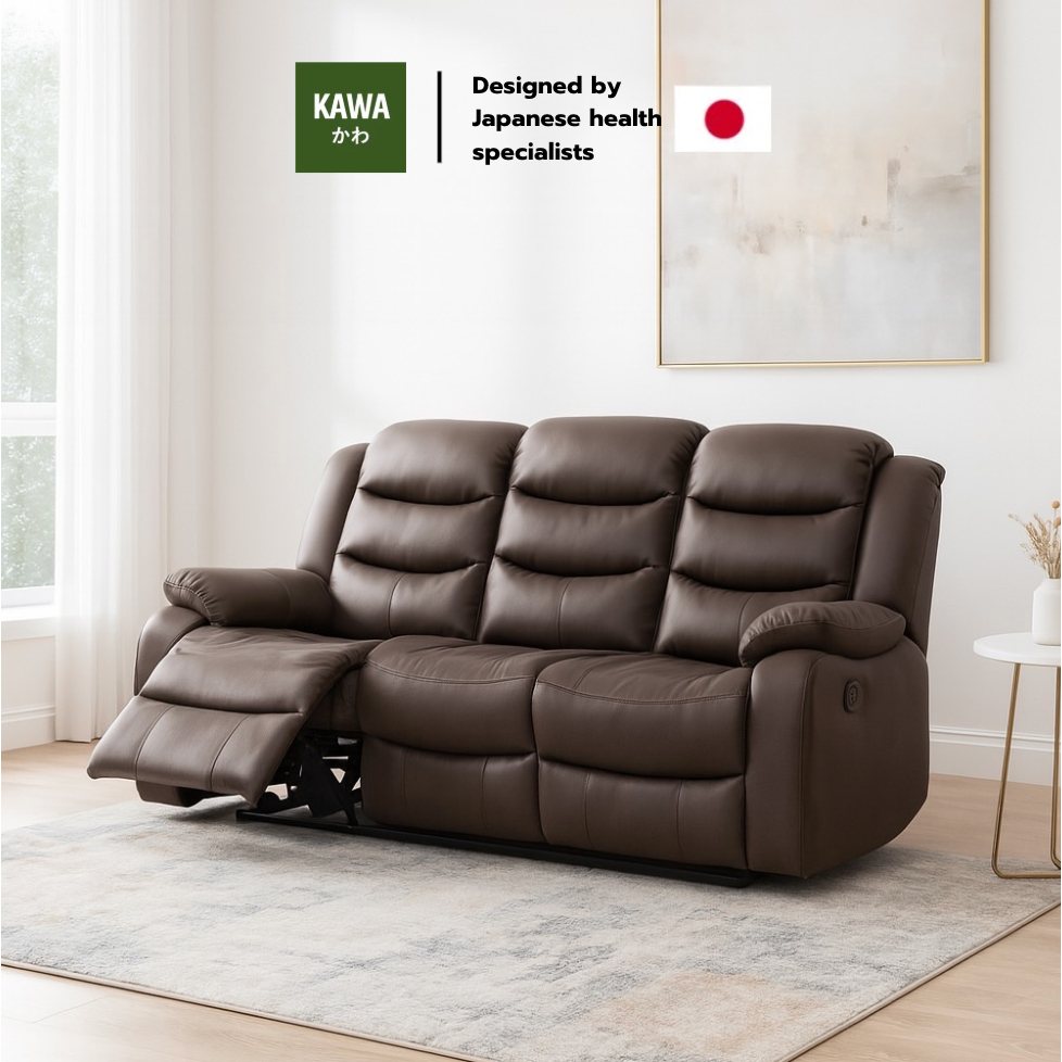Kawa  รุ่น Hani โซฟา Recliner PVC ปรับเอน 3 ที่นั่ง นุ่มสบาย แข็งแรง กันน้ำและกันฝุ่น แข็งแรง ทนทาน รองรับน้ำหนักได้ดี
