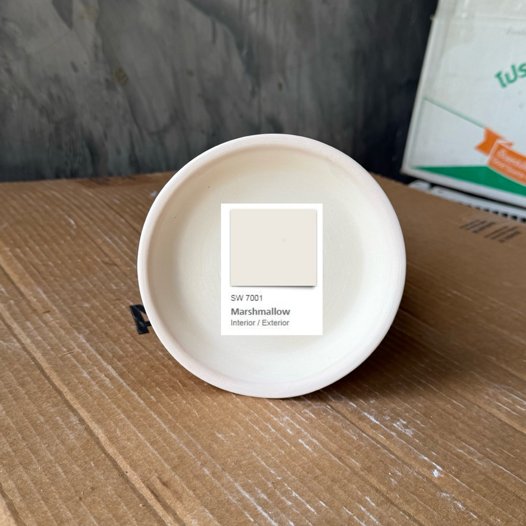 จานรองกระถางดินเผาแบบทาสี  ขนาด 5 นิ้ว  6 ใบ