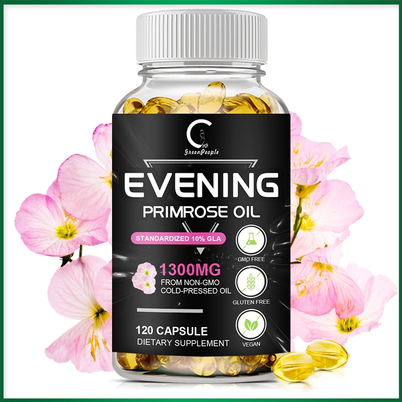 GreenPeople Evening Primrose Oil (1300mg)น้ำมันอีฟนิ่งพริมโรส，รักษาสุขภาพผิว，ส่งเสริมสมดุลของฮอร์โมน，อาหารเสริมบำรุงผิว