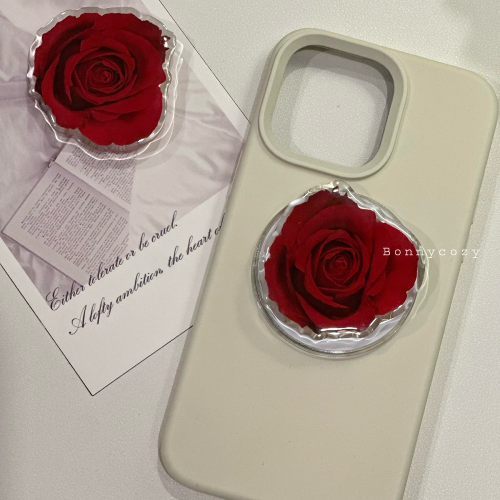 𝑹𝒆𝒅 𝑹𝒐𝒔𝒆 𝑨𝒄𝒓𝒚𝒍𝒊𝒄 𝑮𝒓𝒊𝒑𝑻𝒐𝒌 🌹 กริ๊บต๊อกกุหลาบแดง ที่ติดมือถือ