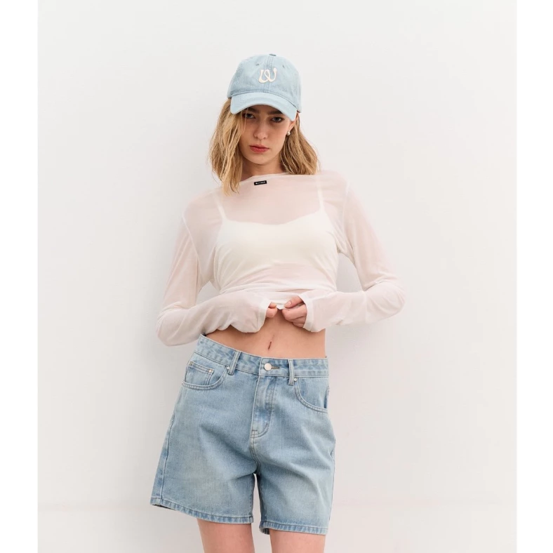 Withit denim shorts กางเกงยีนส์ขาสั้นเอวสูง - BTW35597