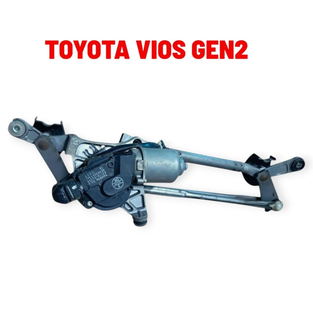 มอเตอรปัดน้ำฝนพร้อมชุดคันชักปัดน้ำฝน Toyota Vios Gen2 ปี2007-2013 ของแท้ถอดมือสอง สภาพดีพร้อมใช้งาน