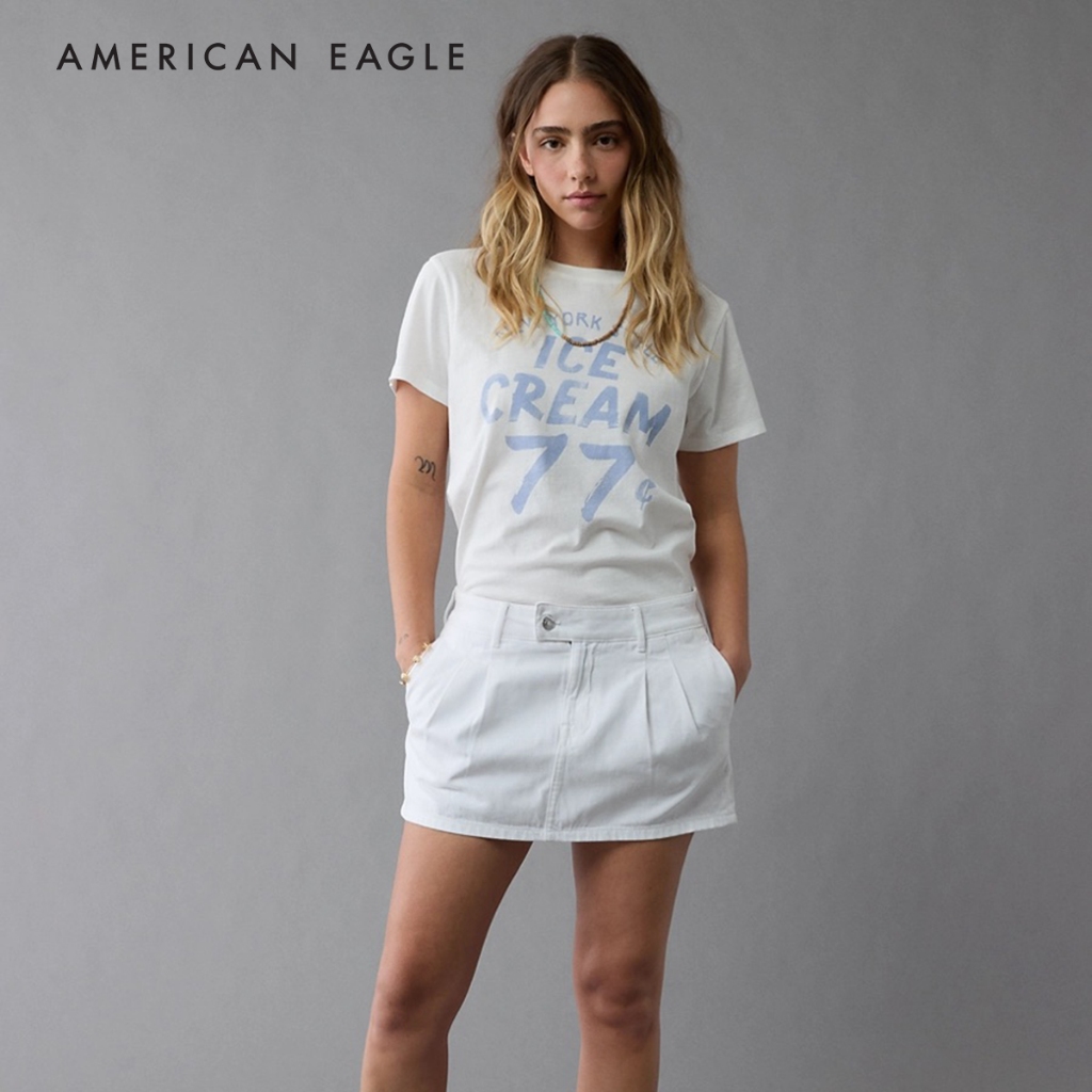 American Eagle Strigid Low-Rise Denim Trouser Micro Skort กระโปรงกางเกง ผู้หญิง เดนิม (NWSS 031-5125-100)