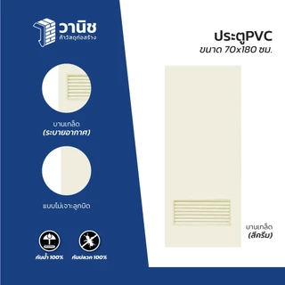 ประตู PVC DINO ขนาด 70 x 180 ซม. สีเทา,สีครีม แบบเจาะ,แบบไม่เจาะลูกบิด (เฉพาะบานเท่านั้น)