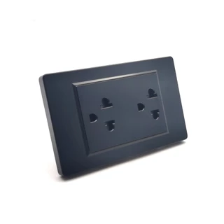 AVA SET001 เต้ารับคู่ (มีกราวด์) ปลั๊กไฟ Universal Socket คุณภาพสูง ดีไซน์โมเดิร์น รับประกัน 2 ปี ส่งจากไทย