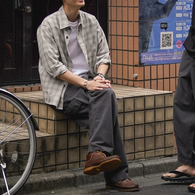 TRUFFLE RIPSTOP CARGO PANTS - กางเกงทรงตรง ขากว้าง เอวยางยืด ผ้า COTTON