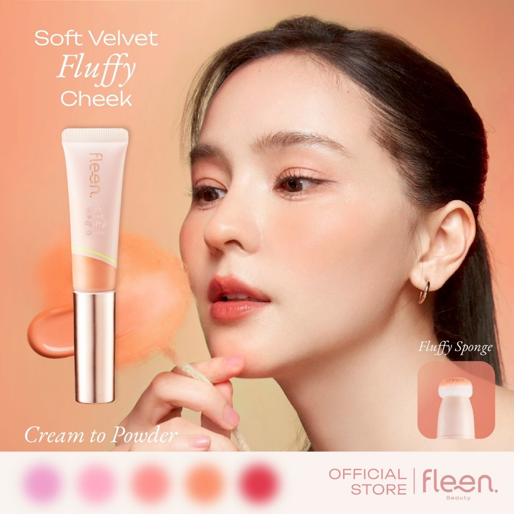 [ Free Gift ] Fleen Beauty Soft Velvet Fluffy Cheek ฟลีนบิวตี้ บลัชออน เนื้อละมุน #ฟลีนบลัชออน