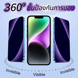 Blue-กันมอง360°ฟิล์มกระจกนิรภัยถนอมสายตา For IPhone 17pro 17promax 16pro 15pro 14pro 13/13pro