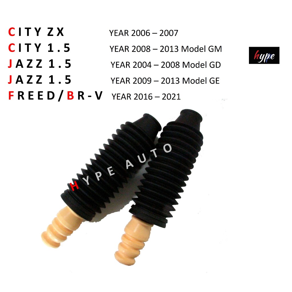 ยางกันฝุ่น + โฟมกันกระแทกโช๊ค หน้า ซิตี้ CITY ZX - GM / แจ๊ส JAZZ GD - GE ปี 08-13 / ฟรีด FREED /BR-
