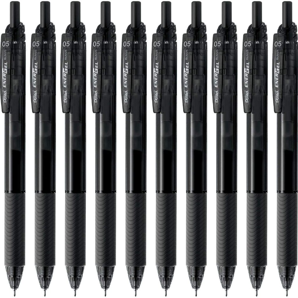 [Direct from JAPAN] Pentel ballpoint pen gel ink energy gel S 0.5mm black barrel BLN125-A black 10 p