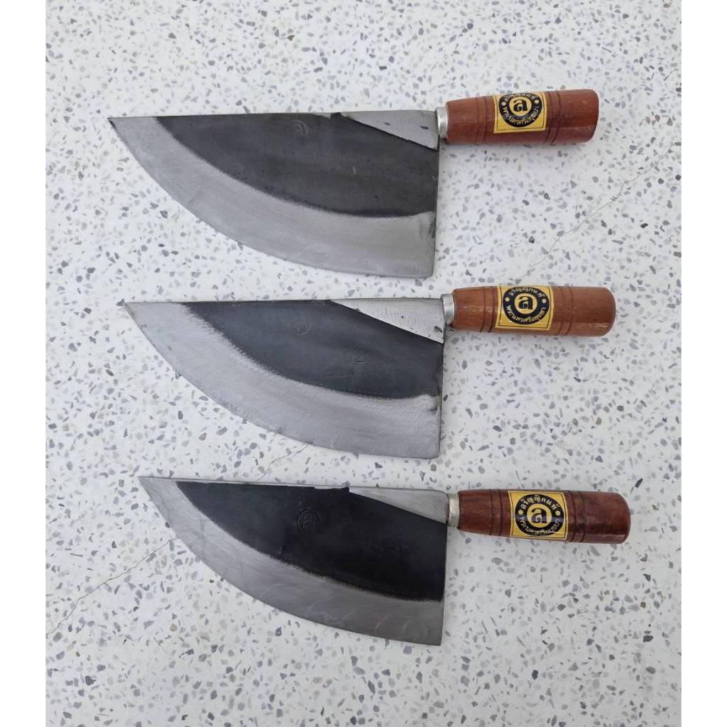 มีดแล่เนื้อหมู มีดปาดหมู ด้ามไม้ มี3ขนาด ทำจากใบเลื่อยแท้ อรัญญิกแท้ ใช้ดี แข็งแรง ทนทาน พร้อมส่ง - รูปที่ 2