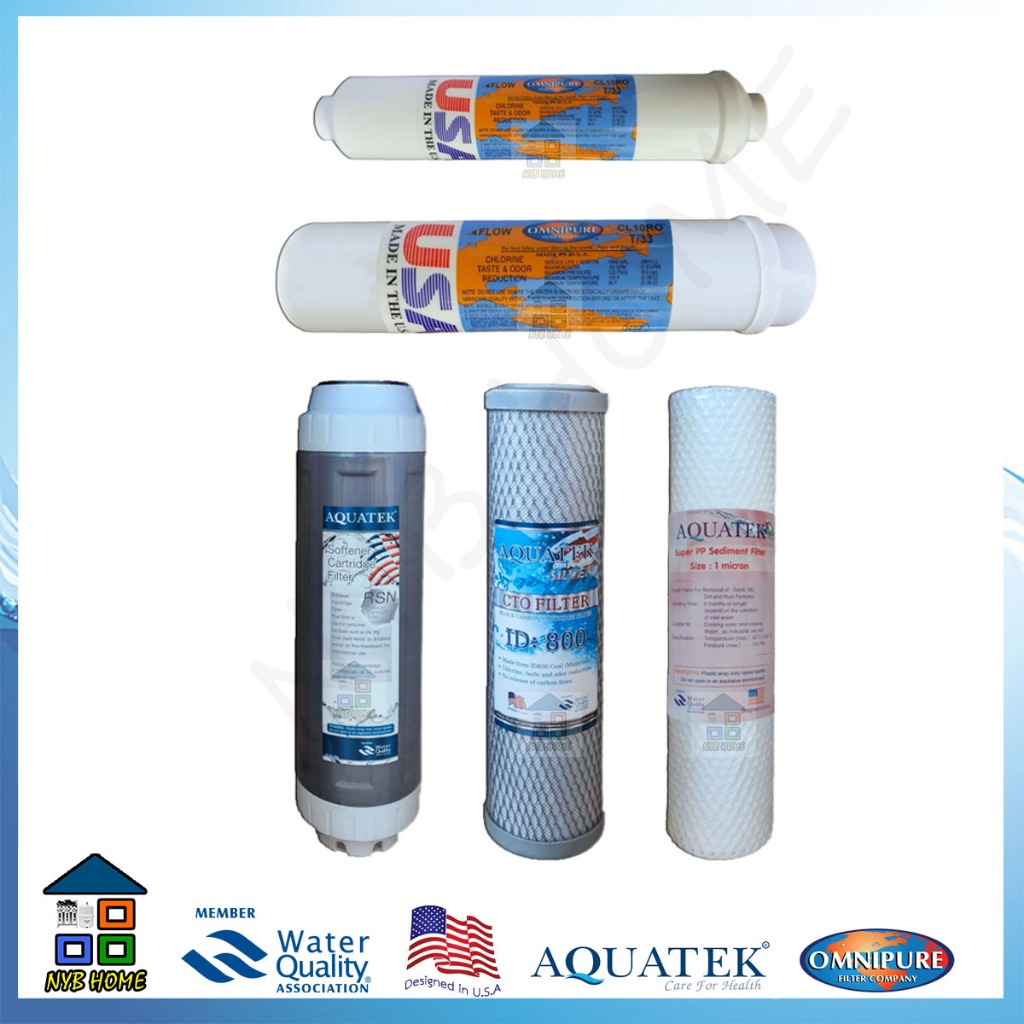 AQUATEK OMNIPURE ไส้กรองน้ำ Aquatek Omnipure 5 ขั้นตอน ไส้กรองน้ำดื่ม มาตรฐาน USA