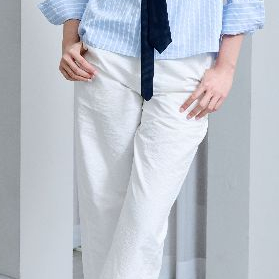 Lawyer Store | [5431403] กางเกงสแลคขาตรงพับปลาย แต่งกระเป๋าข้างดีไซน์หรู  เนื้อผ้าเบา สบาย ใส่ได้ในทุกโอกาส - รูปที่ 2