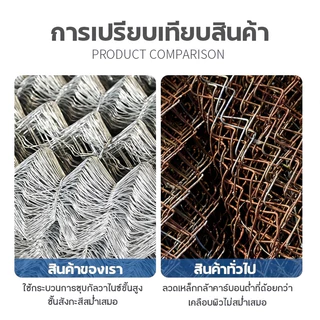 ส่งฟรี!(ลวด1.8/2.5mm) ยาว10เมตร ลวดตาข่ายเหล็กถัก Chain link Fence ช่องตา 2นิ้ว ตาข่ายล้อมรั้ว ล้อมสวน ตาข่ายเหล็