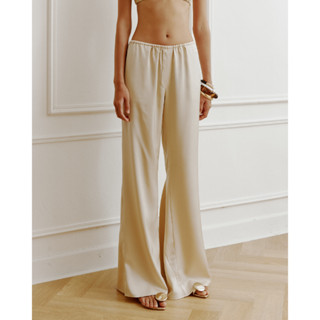 AOP ARCHIVE - Lounge-line Satin Trousers (2สี) กางเกงเอวยางย…
