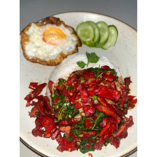 จิ้นแดง จิ้นเกลือ หมูแดดเดียวรมควันสูตรโบราณเชียงใหม่ขนาด500กรัม