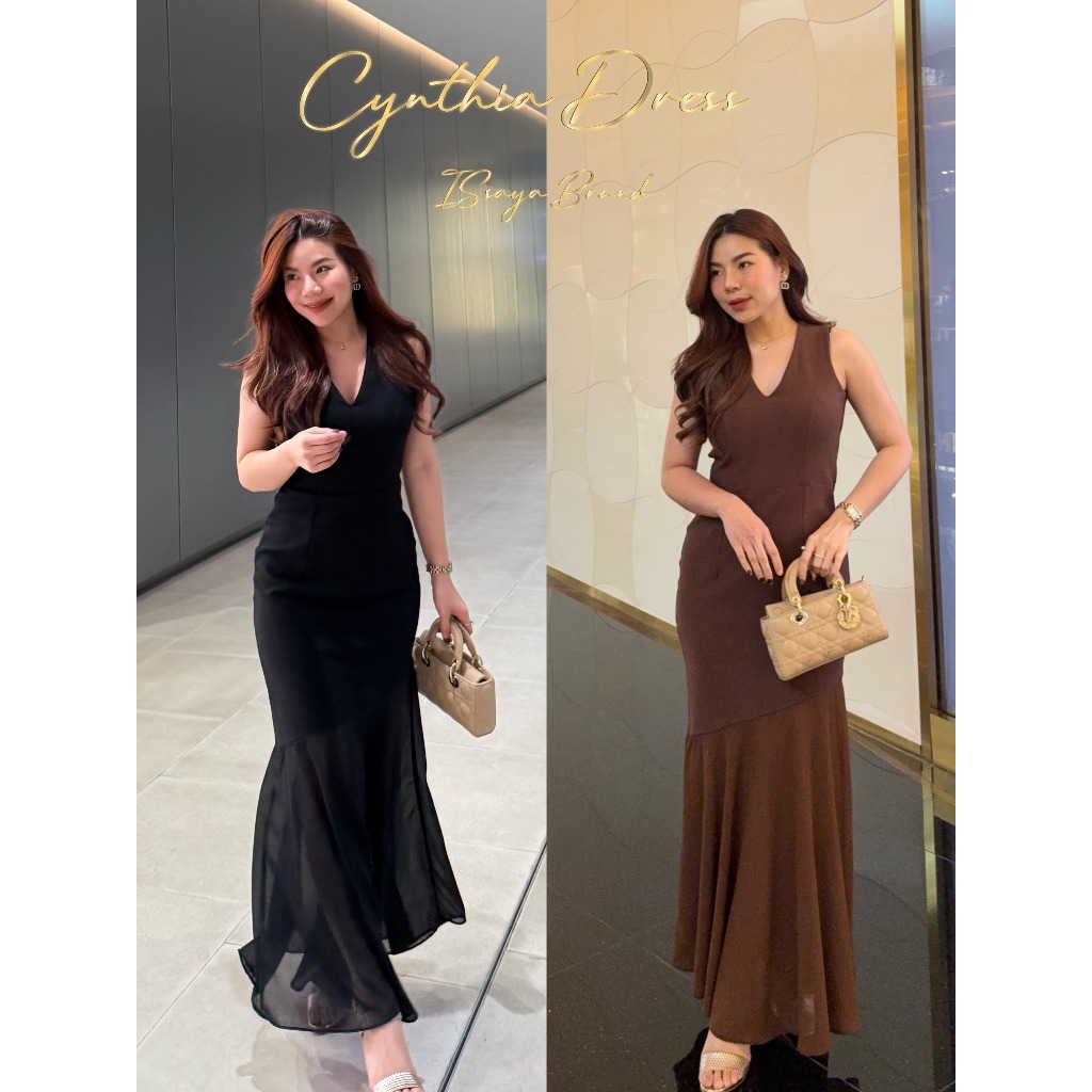 “Issaya Brand” Cynthia เดรสยาวปลายชีฟองซีทรู เดรสออกงาน เดรสพรางหุ่น ชุดไปงานแต่ง รหัสE41 เดรสงานแต่ง ชุดออกงาน ชุดราตรี ราคา ถูกที่สุด ดีลบีเคเค