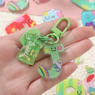 [ส่งด่วนไทย] จี้อะคริลิค ตัวอักษรภาษาอังกฤษ A-Z Alphabet Keychain สำหรับเครื่องประดับ พวงกุญแจ DIY.