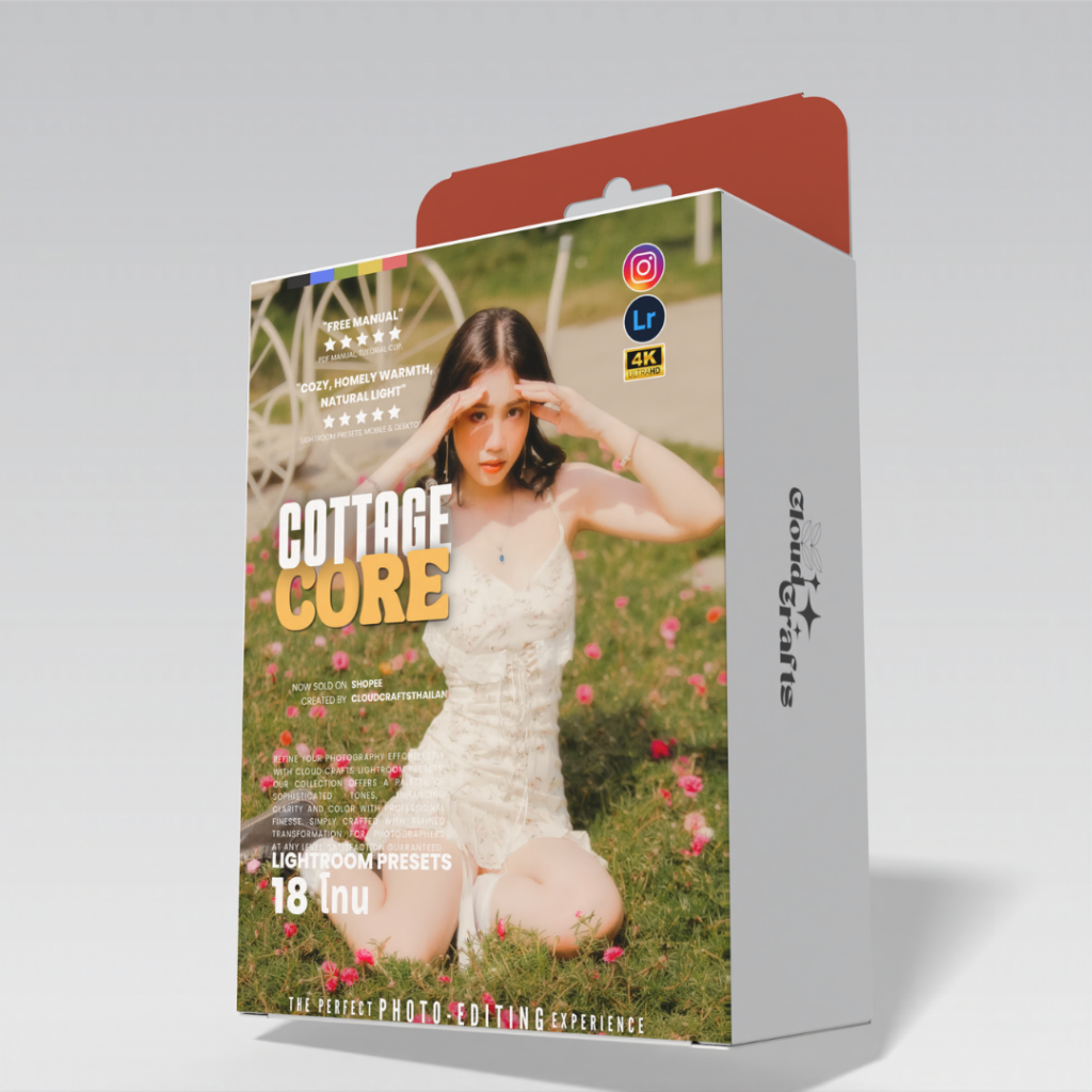 Cottagecore | 18โทน | ฟิลเตอร์แต่งภาพพรีเมี่ยม | Lightroom | Pro-Grade Edits | Crafted By CloudCraft