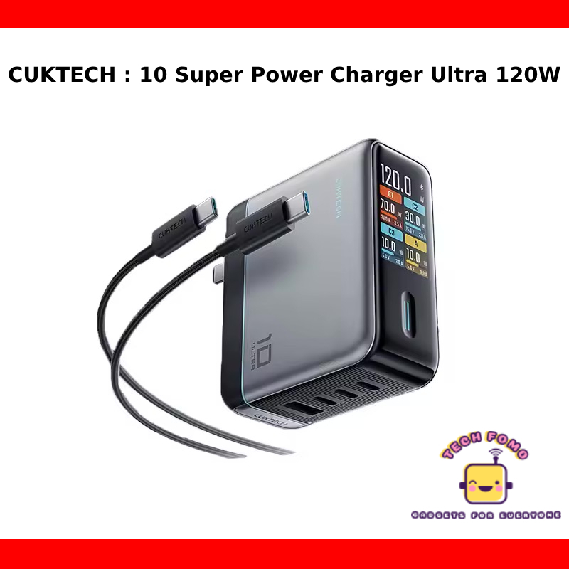 CUKTECH 10 Super Power Charger Ultra 120W GaN AD1204U พร้อมหน้าจอแสดงผล