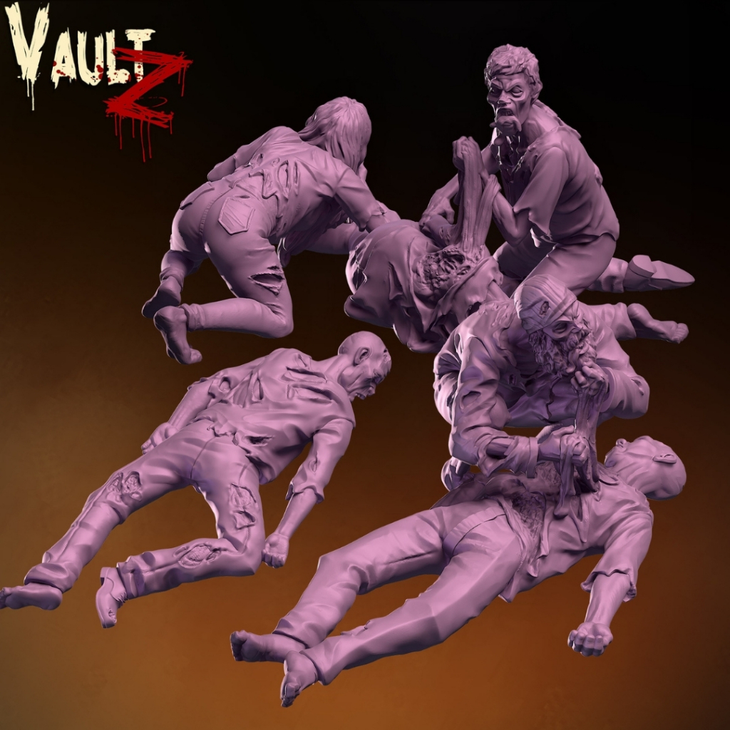 Idle Zombies Set 2 - Undead Zombie / 32mm scale 3D printed miniature VAU