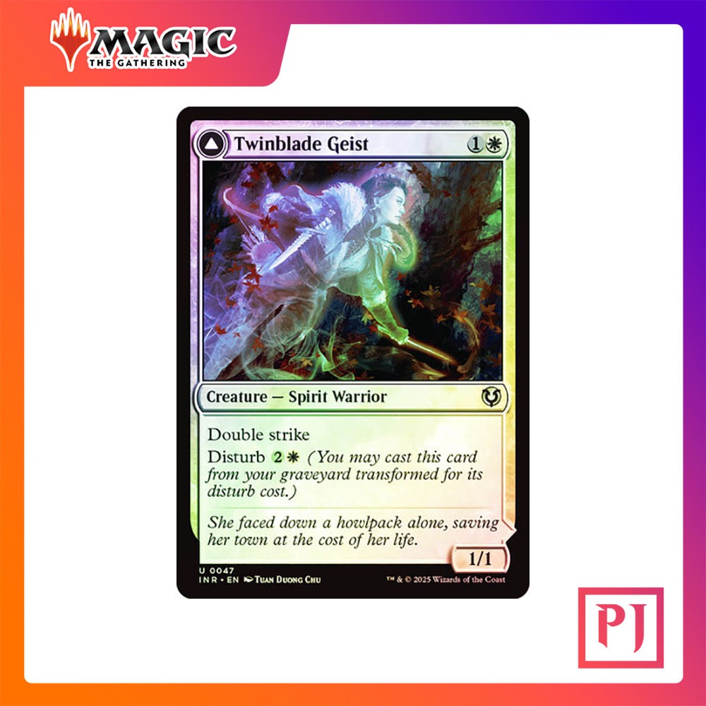 [MTG] Twinblade Geist // Twinblade Invocation [VOW] [WHITE] [UNCOM] [FOIL] [ENG] (การ์ดเมจิค / Magic the Gathering)