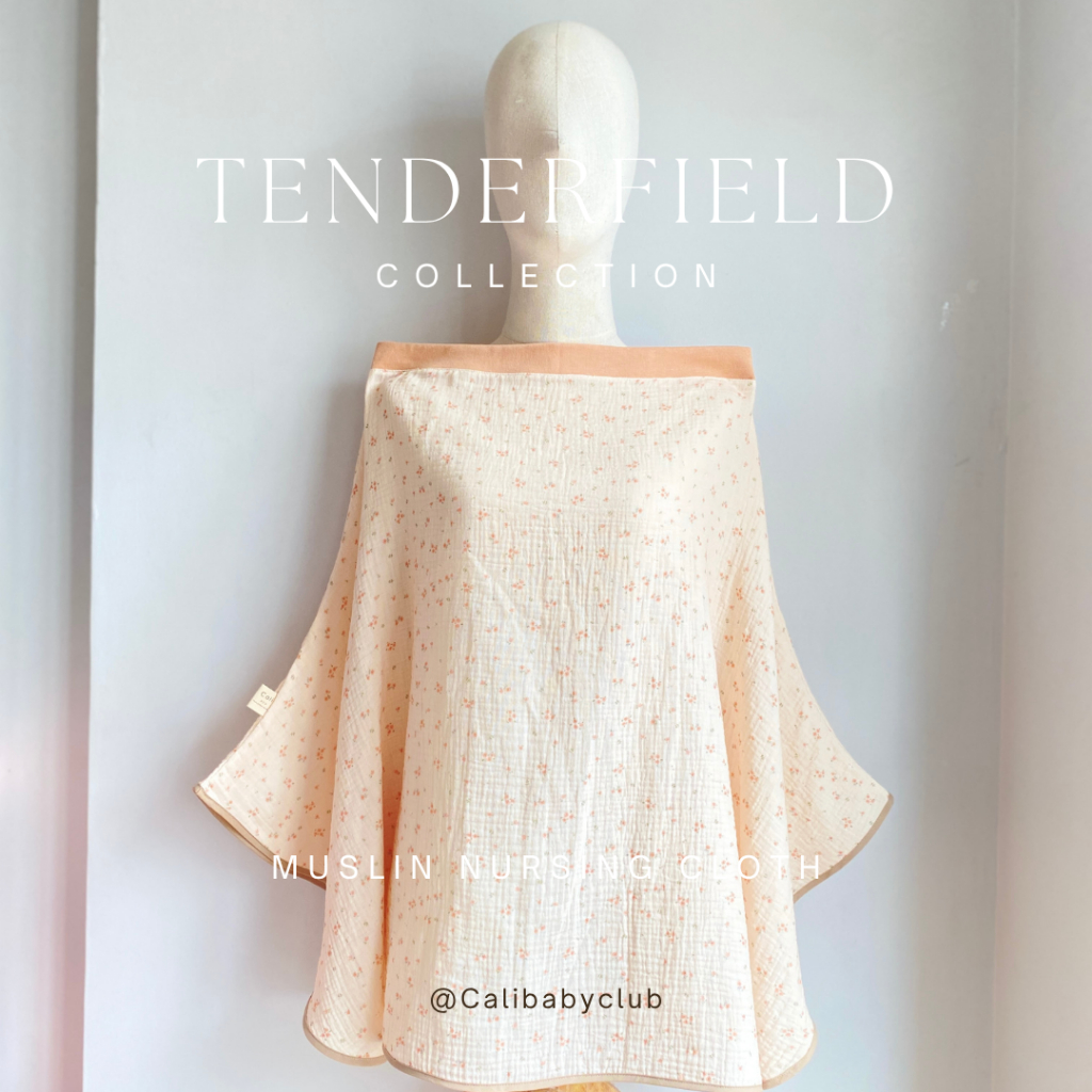 Cali ผ้าคลุมให้นมไร้กระดุม ผ้ามัสลินทอ สไตล์เกาหลี *Collection Tenderfield💐 *ป้าย Cali Baby - รูปที่ 2
