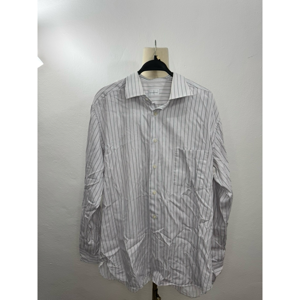 Ermenegildo Zegna เสื้อเชิ้ตผู้ชาย แท้ผ้าคอตตอน 100% *ตำหนิ