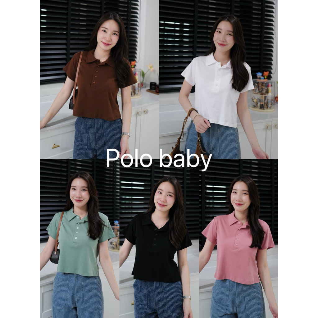 เสื้อ Polo baby Uniqlo สีพื้นเนื้อผ้ายืดหยุ่น💓