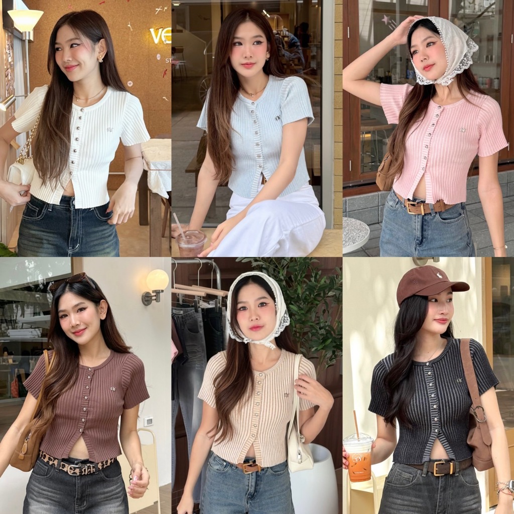 NICHARIS - เสื้อไหมพรมแขนสั้นผ้านุ่ม รุ่น Jelly Top