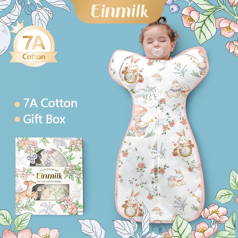 🎁ของขวัญแรกเกิด🎁 Einmilk ถุงนอนเด็กแรกเกิด - ซิป 2 ทาง ถุงนอนเด็ก ถุงนอนทารก ผ้าฝ้าย 100%