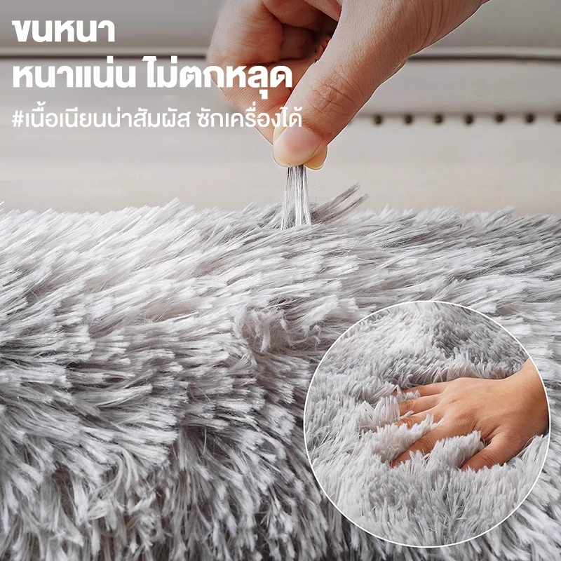 พรมปูพื้นขนนุ่ม ขนาด 160x200 ซม 6 ฟุต กันลื่น thumbnail 4
