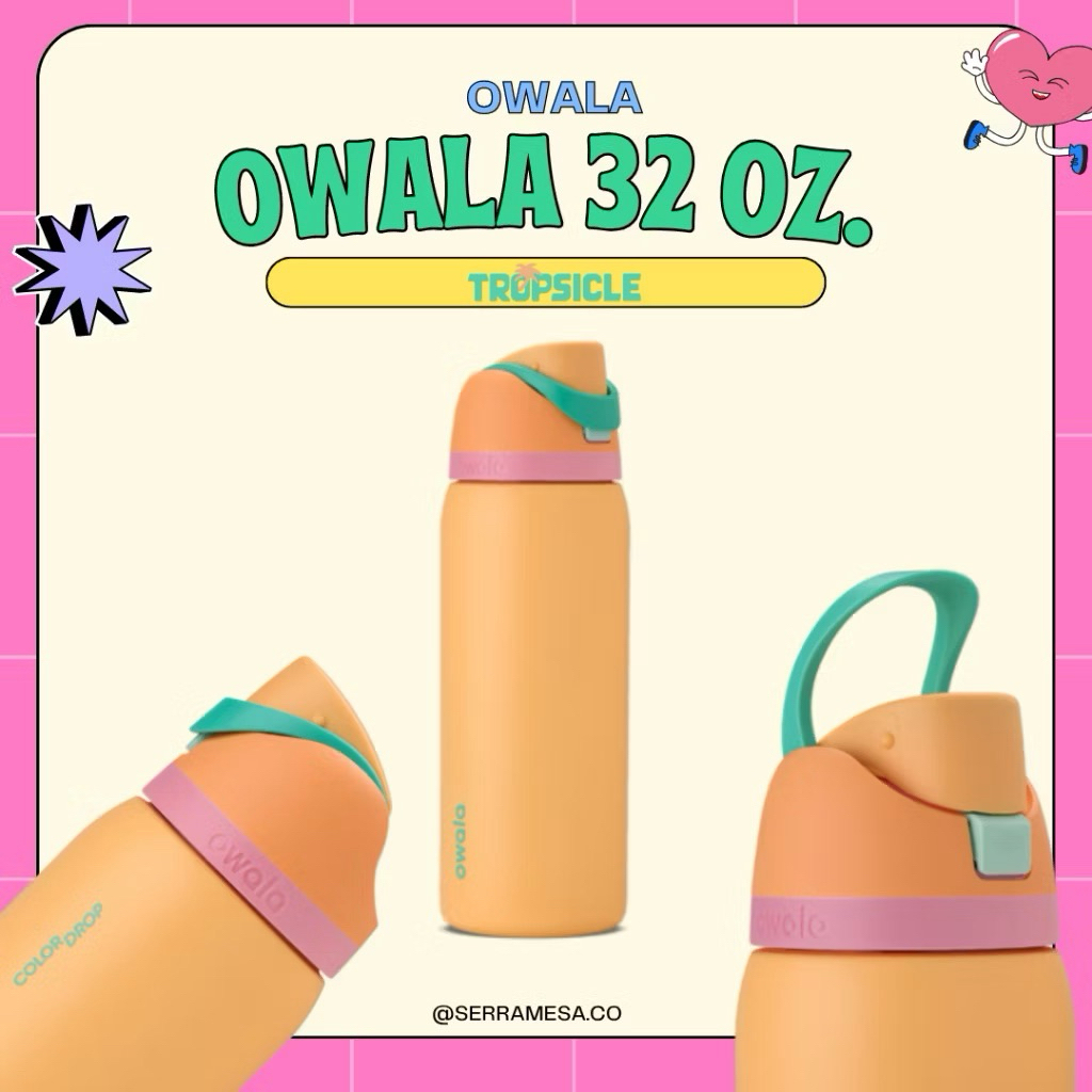 Tropical พร้อมส่งในไทย owala freesip 32 oz. color drop 🌴 รุ่นพิเศษน่ารักมากๆ