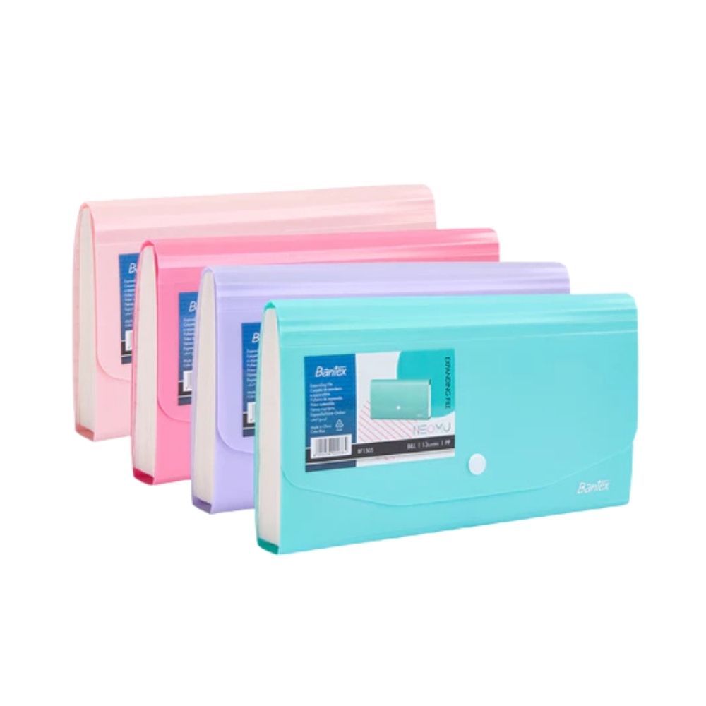 Bantex แฟ้มใส่เอกสาร แฟ้มสะสมผลงาน แฟ้มโชว์ ขนาด A5 สีพาสเทล ปิดแบบกระดุม  Bill file