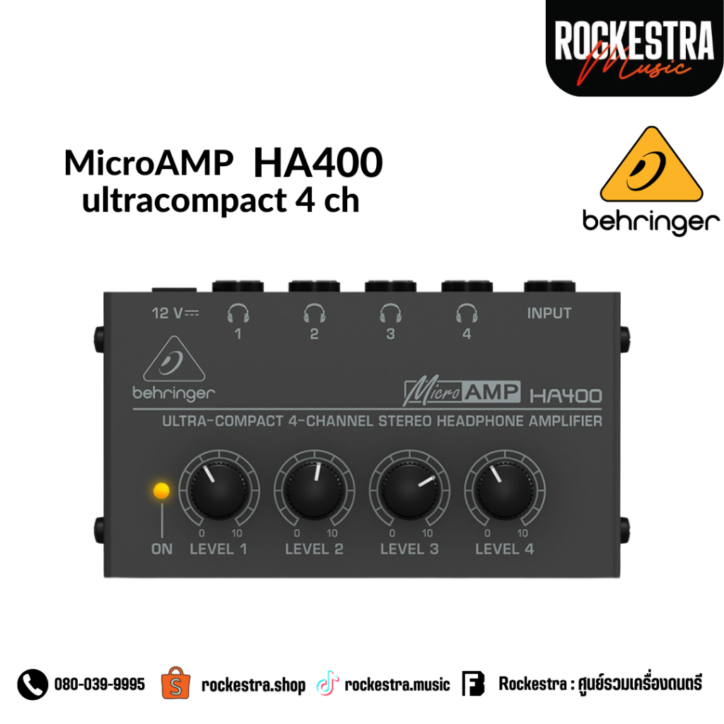 Behringer HA400 Headphone Amp แอมป์ขยายหูฟังพร้อมช่องเสียบไมค์