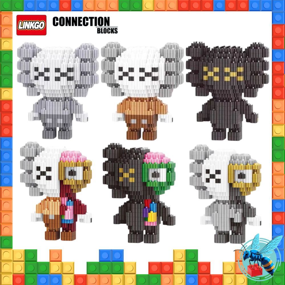 ตัวต่อ​ คอลเลกชัน คอวส์ นาโนบล็อคแบบเฟือง​ Nanoblock Kaws Collection Art Toy​ Linkgo Building Block